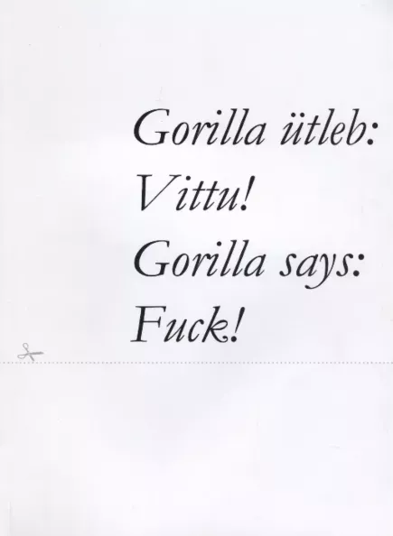 Gorilla ütleb: vittu! Gorilla says: fuck!