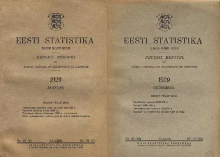Eesti statistika 1929. Recueil mensuel du Bureau Central de Statistique de l'Estonie 1929