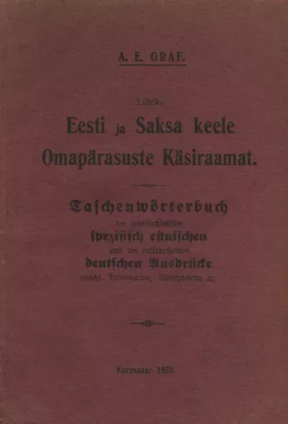 Lühike eesti ja saksa keele omapärasuste käsiraamat