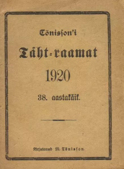 Tõnissoni Täht-raamat 1920